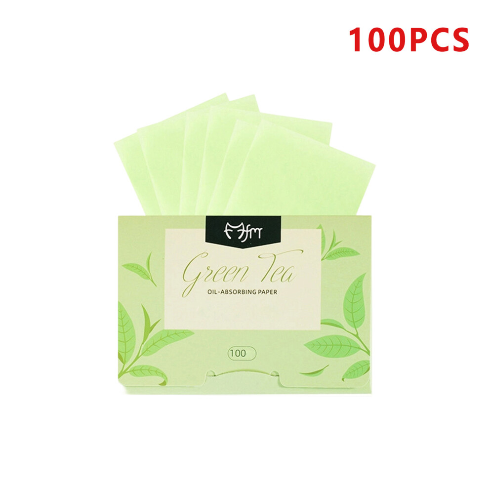 Green (9.5Cmx7cm, ) Face Oil Blotting Sheets Portable Natural Makeup Oil Absorbing Paper Face Blotting Tool For Oily Skin