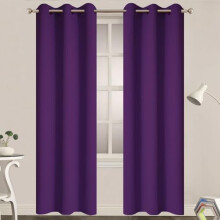 Purple Blackout Curtains with Grommets 38x90 Inch 2 Panels