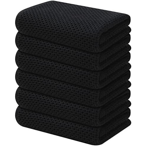Torchons gaufrés 100 % coton, lot de 12, 30 x 70 cm