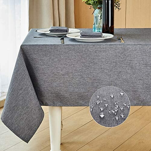 Linen-Effect Rectangle Tablecloth 60x84 in