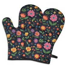 Guantes de cocina con estampado floral (paquete de 2) 7.7 x 12 pulgadas