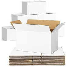 Shipping-Boxes-11x6x6 Inches: 40 Pack Shipping-Boxes-Mailers, White Corrugated-Cardboard-Boxes for Packing Small Business Mailing