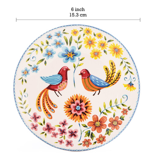 Κεραμικό πιάτο ορεκτικών Red Spring Bird, σετ 6 τεμαχίων, 6 ιντσών 1