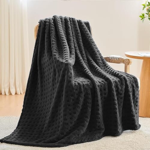 Flannel fleece tæppe Twin60x80in sort
