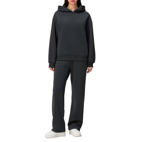 (XL, black) Γυναικεία σετ ρούχων με κουκούλα.