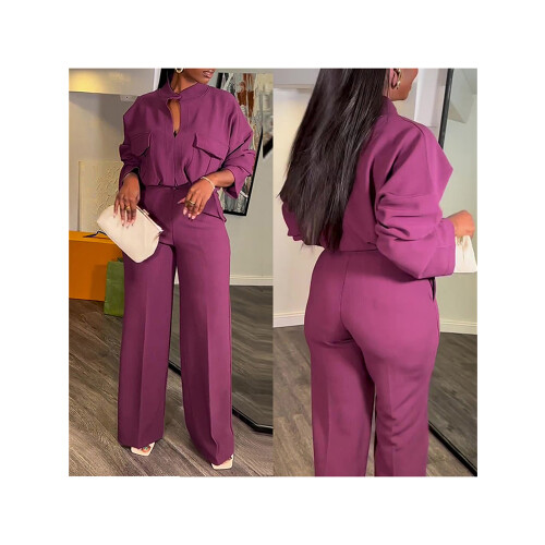 (L, Purple) Dámský kostým s do kanceláře 1