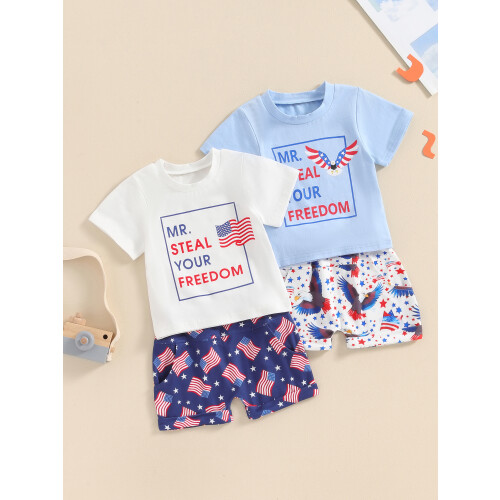 (3-4 Years, Blue) Conjunto de 2 de julho. 2