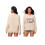 (L, Light Yellow) Women's Fall Loose Pullover Letter Big Bow Print Long Sleeve Crew Neck Oversized Sweatshirt 2