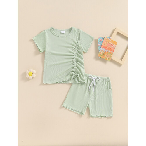 (2-3 Years, Green) Σετ σορτς για καλοκαιρινό outfit 2