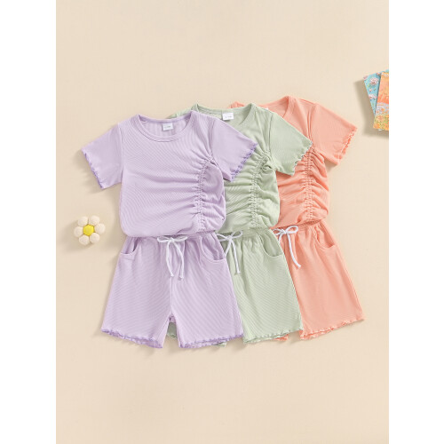 (2-3 Years, Purple) Σετ σορτς για καλοκαιρινό outfit 2