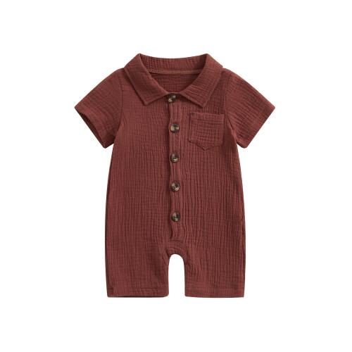 (3-6 Months, Brown) Βρεφική Καλοκαιρινή Ολόσωμη Κάτω Φόρεμα