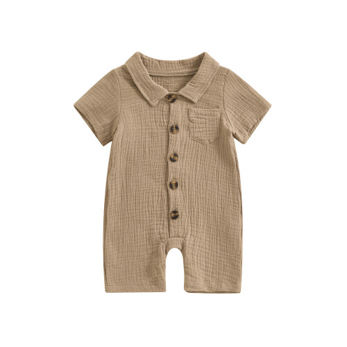 (3-6 Months, Khaki) Βρεφική Καλοκαιρινή Ολόσωμη Κάτω Φόρεμα