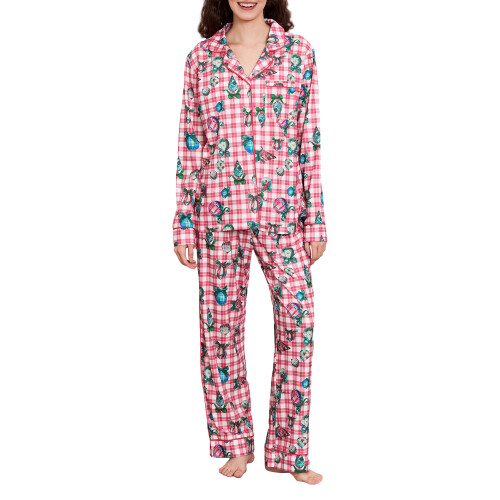 (L, Red) Conjunto de pijama e confortável. 2