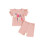 (18-24 Months, Pink) Μπλούζα κέντημα γράμματος μονόχρωμο σορτς 1