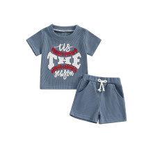 (0-6 Months, Blue) Ensemble gaufré bébé baseball tout-petit