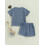 (2-3 Years, Blue) Vaflový outfit pre elastickým pásom 5