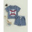(0-6 Months, Blue) Vaflový outfit pre elastickým pásom 3