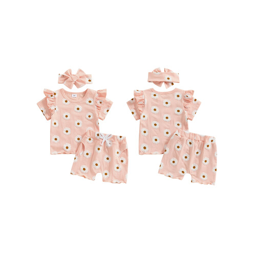 (2-3 Years, Pink) Letní oblečení pro s čelenkou 1