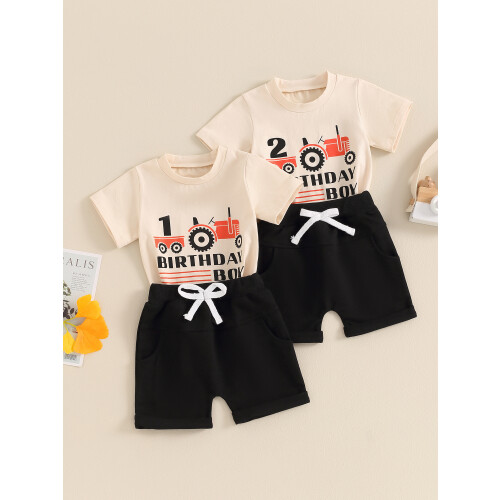 (6-12 Months, Apricot) Σετ ρούχων γενεθλίων 2 τεμάχια 2