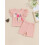 (12-18 Months, Pink) Μπλούζα κέντημα γράμματος μονόχρωμο σορτς 4