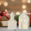Witte keramische kerstdorpjes met ledverlichting (6 stuks) 7