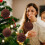 Christmas Ball Ornaments Set Flocked Brown 6 pcs 8