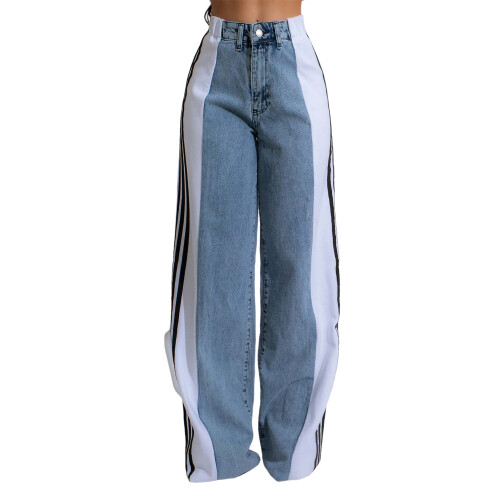 (XL, Blue) Γυναικείο τζιν παντελόνι την άνοιξη