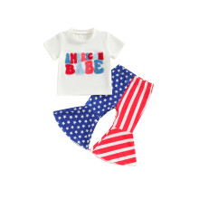 (18-24 Months, White) Conjunto de Bebê e Listras