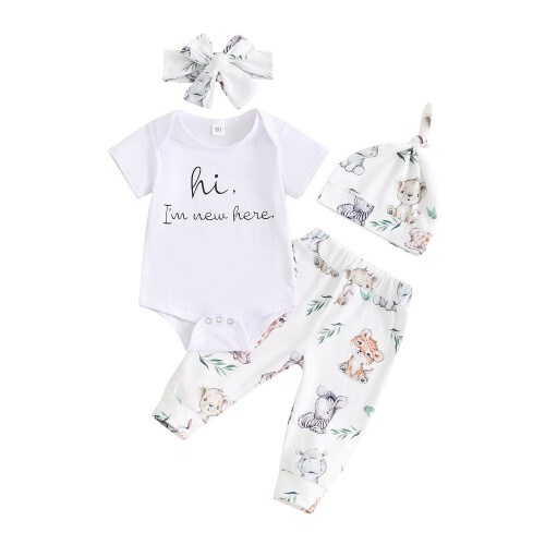 (3-6 Months, White) Ensemble d'été pour Vêtements unisexes.