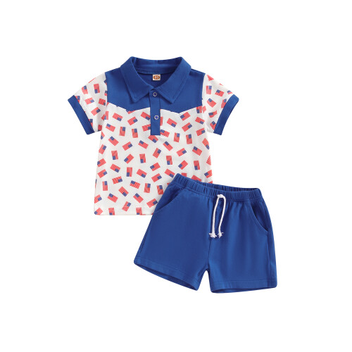 (12-18 Months, Blue) Conjunto de pantalón de julio.