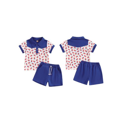 (18-24 Months, Blue) Conjunto de pantalón de julio. 1
