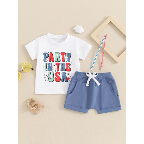 (18-24 Months, Blue) Σετ σορτς για με κορδόνι 2