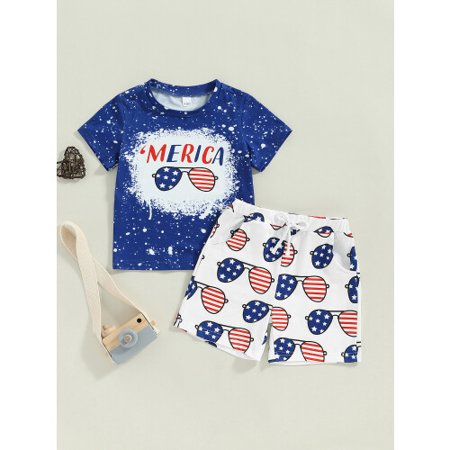 (12-18 Months, Blue) Oblečení pro chlapce letní sety 2