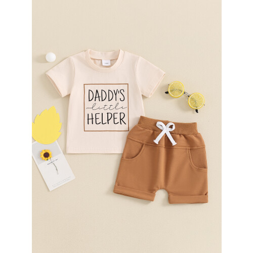 (12-18 Months, Khaki) Completo estivo per vita elastica. 2