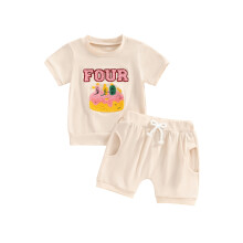 (3-4 Years, Apricot) Narodeninové oblečenie pre a písmenom.