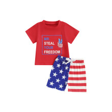 (18-24 Months, Red) Ensemble t-shirt à fête nationale.