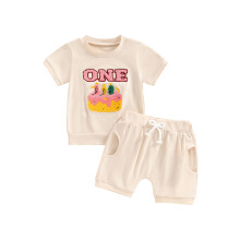 (12-18 Months, Apricot) Narodeninové oblečenie pre a písmenom.