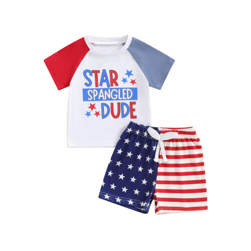 (12-18 Months, Red) Conjuntos de shorts de julho.
