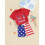 (6-12 Months, Red) Conjunto de pantalón con estrellas. 3