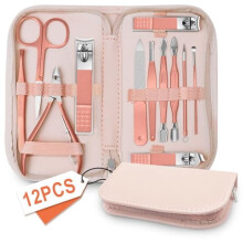 Maniküre-Set, Nagelknipser-Set, 12-in-1 Nagelpflege-Set mit Tragetasche, Reise-Maniküre-Pediküre-Werkzeuge, Pflege-Set, Schönheitssalon