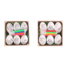 Kit para decorar huevos de Pascua con bolígrafo de tinta y huevos blancos (12 piezas)