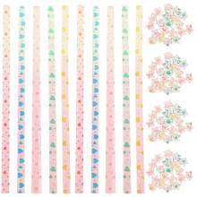 200 tiras de papel de impresora de colores con forma de estrella para origami y manualidades.