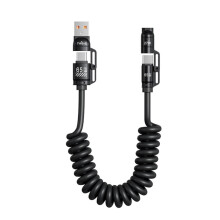 Mehrfachladegerät mit einziehbarem Kabel, 4-in-1 USB/USB-C PD, 65 W