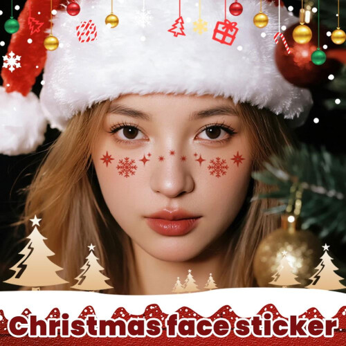 Adesivos de Natal com rosto de Papai Noel e rena (1 unidade) 2