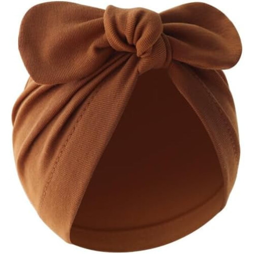 6-pack turbanhattar med bomullsrosett för nyfödda 2