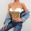 Dame sateng crop korsett V-hals ermeløs bustier 5
