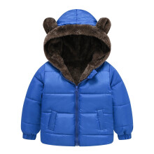 Cappotto invernale per bambini e bambine con orecchie d'orso, giacca con cappuccio reversibile, spessa, antivento, con cerniera, caldo, cappotto