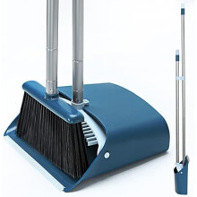 Ensemble pelle et balai sur pied avec manche extensible de 132 cm pour le nettoyage des sols de la maison, de la cuisine, du hall d'entrée du bureau