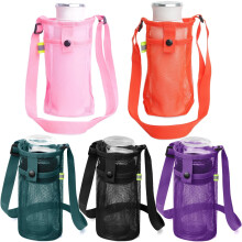 Sacoche pour bouteille d'eau avec bandoulière – Sac bandoulière en filet, réglable et léger pour la marche, le sport, la randonnée, le camping