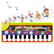 Barnpianodansmatta - Musikalisk lekmatta med 8 instrumentljud och tangenter - Pedagogisk leksak för småbarn 3-7 år